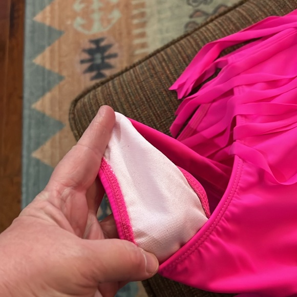 Beautiful Neon Pink Full Tassel Swimsuit - Picture 3 of 6